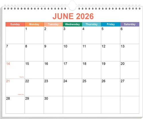 Miniatura 15 de Calendario 2026 – Calendario 2026-2027 de enero de 2026 a junio de 2027, calendario de pared colgante con encuadernación en espiral 2026