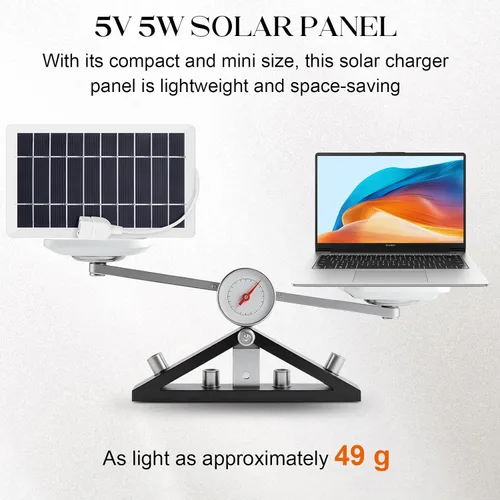 Miniatura 7 de Cargador de panel solar USB de 5 V 5 W, kit de panel solar portátil para cámara, carga de teléfono celular, campamento, senderismo, viajes al aire