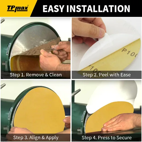 Miniatura 5 de TPmax Paquete de 28 discos de lija PSA dorados de grano 40 de 6 pulgadas, papel de lija autoadhesivo de grado profesional con pestañas de liberación