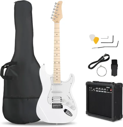Miniatura 10 de Ktaxon - Kit de guitarra eléctrica de 39 pulgadas para principiantes, con pastillas HSS de 6 cuerdas, guitarra eléctrica de cuerpo sólido