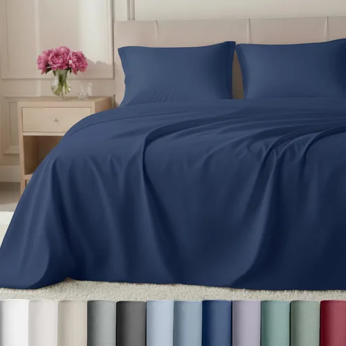 Miniatura 14 de California Design Den Juego de sábanas King de bolsillo profundo, sábanas de lujo de 800 hilos, juego de ropa de cama de satén 100% algodón