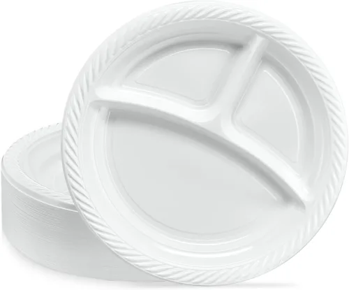 Miniatura 20 de Plasticpro Cuencos redondos de plástico para microondas, desechables, color blanco, vajilla (200, 16 onzas)