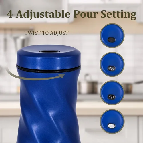 Miniatura 3 de Saleros y pimenteros azules, accesorios para mesa y mostrador, NEODACO salero de vidrio con tapas de acero inoxidable para el hogar, restaurantes