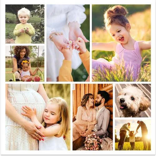 Miniatura 12 de CCWACPP Impresiones de collage en lienzo con tus fotos para familia, boda, bebé, mascota, perro, imagen en lienzo personalizada, foto personalizada