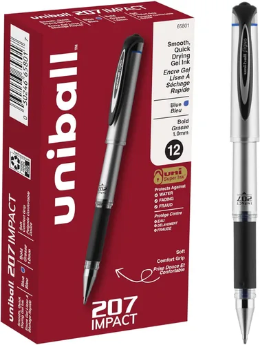 Miniatura 15 de Uniball Spectrum - Bolígrafos de gel retráctiles, punta media (0.028 in), tinta negra, paquete de 12 Negro