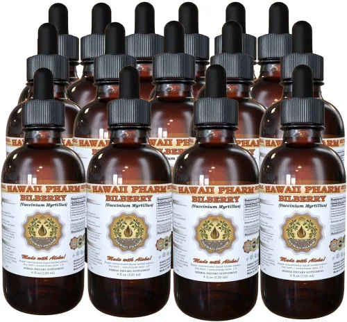 Miniatura 7 de HawaiiPharm Arándano (Vaccinium myrtillus) Extracto líquido de bayas secas 4x4 oz