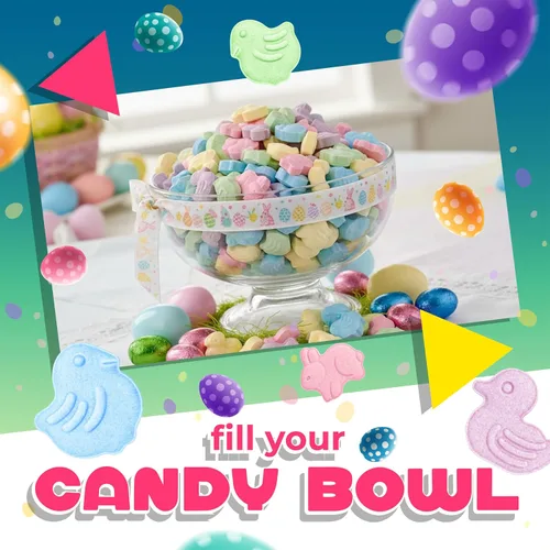 Miniatura 4 de Dulces de Pascua Bolsa de 1 libra Dulces de patos, pollos y conejitos para huevos y cestas de Pascua Caramelos duros con sabor a frutas