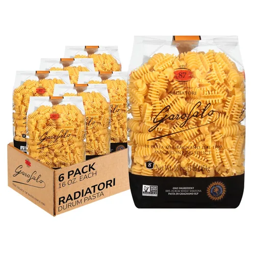 Miniatura 10 de Garofalo - Pasta premium de sémola de trigo duro Radiatori hecha en Italia, estirada en bronce, Al-Dente, pasta de un ingrediente (paquete de 4)