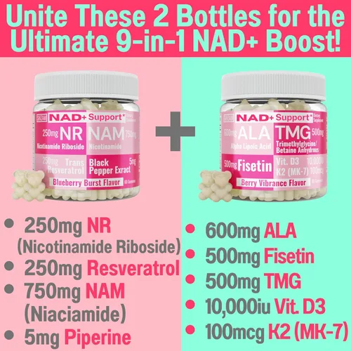 Miniatura 5 de SHIZAM Nicotinamida Riboside NR NAM Resveratrol Gomitas, 1000 mg NAD+NAD + Plus Nrf2 Activador Booster w Pure Niacinamida Vitaminas B3 Cápsulas