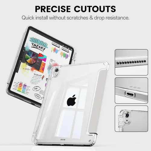 Miniatura 6 de Funda para iPad Air de 11 pulgadas (M4/M3/M2) 2026/2025/2024, iPad Air de 5ª/4ª generación de 10.9 pulgadas 2022/2020 con soporte para lápices, Gris