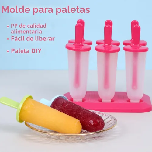 Miniatura 3 de BAKHUK Moldes para paletas de hielo, 3 juegos de moldes para hacer paletas de hielo, con embudo y cepillo, 3 colores, reutilizable, fácil