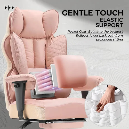 Miniatura 4 de COMHOMA Silla de oficina de escritorio, sillas de oficina grandes y altas, sillas ergonómicas para juegos con asiento ancho, silla de respaldo alto