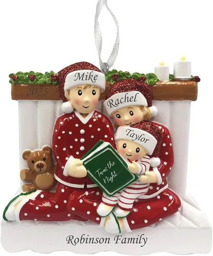 Adorno de Navidad familiar 2025 – Adorno personalizado para familias – Adorno familiar personalizado – Regalo de recuerdo decorativo para árbol