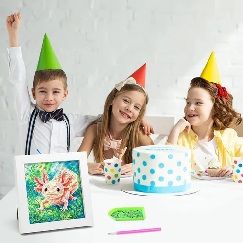 Miniatura 7 de Libfx Kits de arte de diamantes para niños con marco de arte de diamantes para niñas, niños, principiantes, artes y manualidades de 8 a 12 años