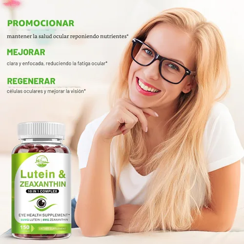 Miniatura 5 de Suplementos de luteína y zeaxantina, suplemento de vitaminas y minerales para los ojos, multivitamínico para la visión y salud ocular con omega-3