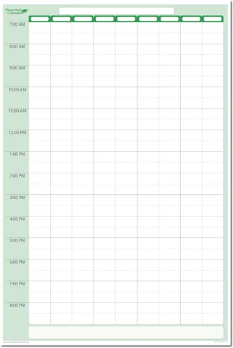 Gestor de tiempo verde tierra de 9 columnas de 13 horas para trabajo, personal o pequeña empresa, 24 pulgadas de ancho x 36 pulgadas de alto, viene