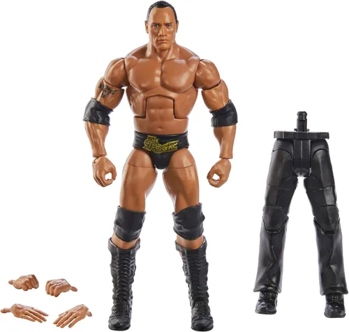 Miniatura 9 de Mattel WWE "Hollywood" Hulk Hogan WrestleMania Elite Collection Figura de acción con accesorio y piezas "Mean" Gene Okerlund Build-A-Fig, 6 pulgadas