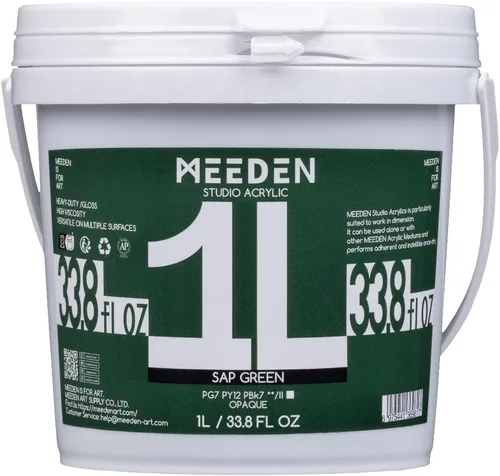 Miniatura 37 de MEEDEN Pintura acrílica blanca de titanio: 1 l/33.8 oz pinturas acrílicas brillantes de cuerpo pesado - Pintura blanca gruesa para lienzo, Blanco