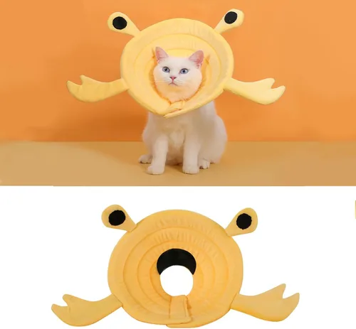 Miniatura 7 de MANON ROSA Collar electrónico de cono para gato: suave después de la cirugía, collar isabelino ajustable, lindo diseño de animales para perros