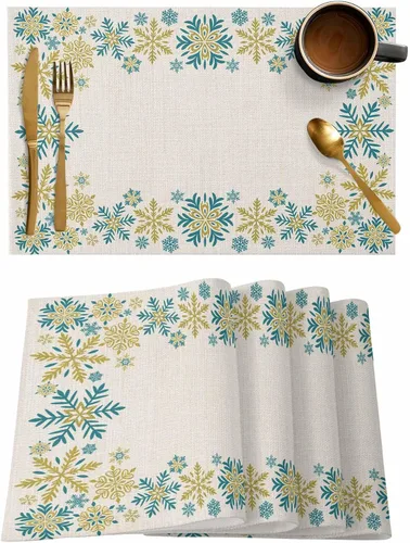 Miniatura 123 de Juego de 4 manteles individuales Boho de otoño, calabazas de acuarela para Acción de Gracias, resistentes al calor, lavables, para mesa, manteles