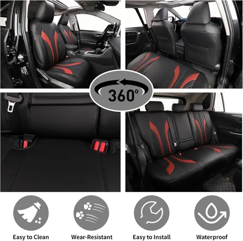 Miniatura 6 de EKR Rogue Seat Covers Custom Fit for Nissan Rogue Sport & Hybrid S/SV/SL 2017 2018 2019, Leather Car Seat Cover Full Set,Faux Leather(Black