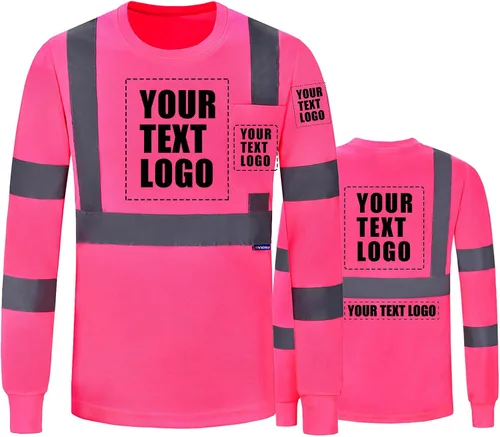 Miniatura 8 de A-SAFETY Camisa de seguridad, camiseta de trabajo de alta visibilidad, manga larga y corta, clase 3 (XS-6XL)