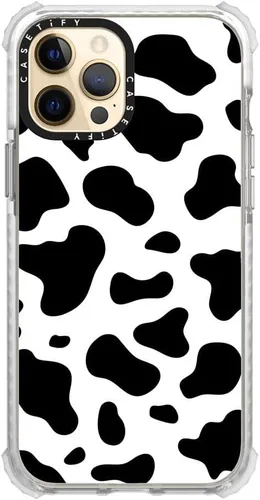Miniatura 3 de CASETiFY Ultra Impact - Funda para iPhone 12 Pro Max (protección contra caídas de 9.8 pies), estampado de vaca, transparente