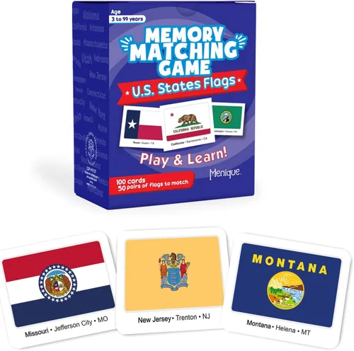 Miniatura 12 de Menique Flags of The Americas Juego de Memoria de Banderas de las Américas – Edición en Español – 70 Tarjetas (35 Parejas) con Banderas, Países