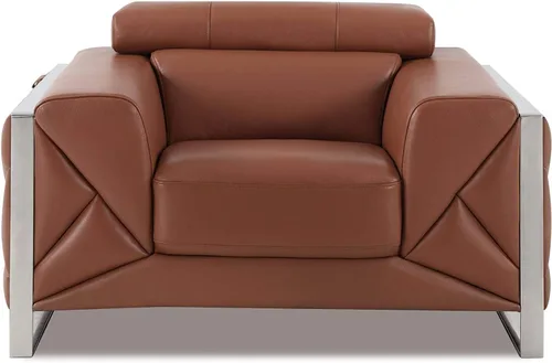 Miniatura 30 de BlackJack Furniture Gianni - Sofá de cuero italiano de grano superior con reposacabezas ajustables de 9 posiciones, patrón geométrico contemporáneo