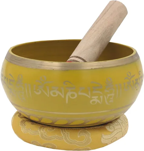 Miniatura 7 de DharmaObjects Juego completo de cuencos tibetanos de meditación Om Mani Padme Hum (tamaño XL, turquesa)