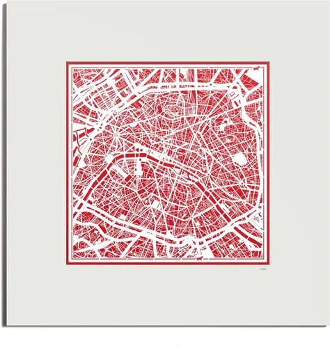 Miniatura 51 de O3 Design Studio Mapa de corte de papel Madrid negro mate de 20 x 20 pulgadas