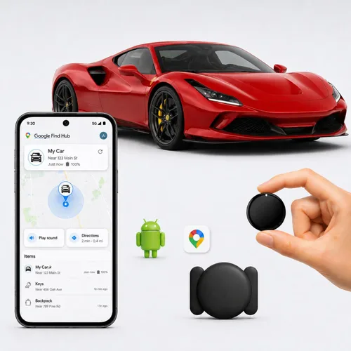 Rastreador GPS para Vehículos, Rastreador de Automóvil Magnético Impermeable, Sin Cuotas Mensuales, Rastreador GPS Mini Portátil para Autos,