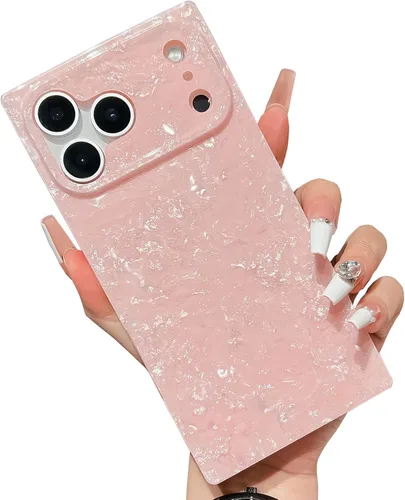 Miniatura 8 de Elegante concha de madre perla compatible con iPhone 13 Pro de 6.1 pulgadas, estuche de borde rectangular, elegante y delgado, con perla de abulón
