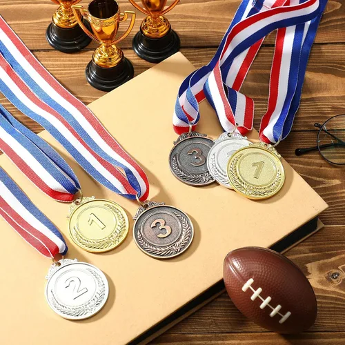 Miniatura 7 de MTLEE Gold Silver Bronze Award Medals Competition Style Winner Award Medals Metal Medals Prizes with Neck Ribbon for Competitions Party Homework