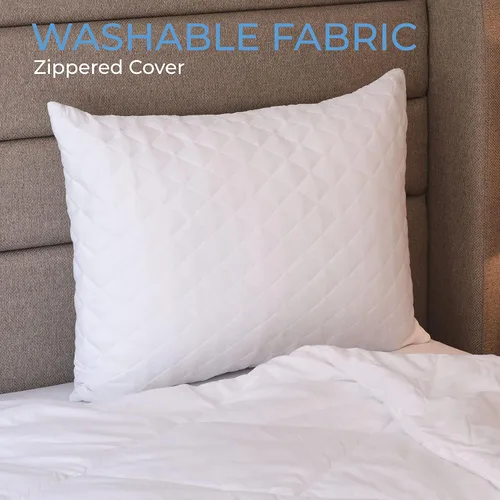 Miniatura 7 de Diamond Elegant - Juego de 4 almohadas de cama para dormir, tamaño Queen, almohadas de hotel para dormir de lado y boca abajo, funda 100% algodón