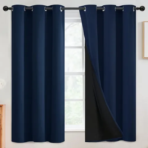 Miniatura 44 de SimpleHome - Cortinas opacas 100% para recámara, cortinas de ventana con ojales beige, con aislamiento térmico, cortinas de oscurecimiento