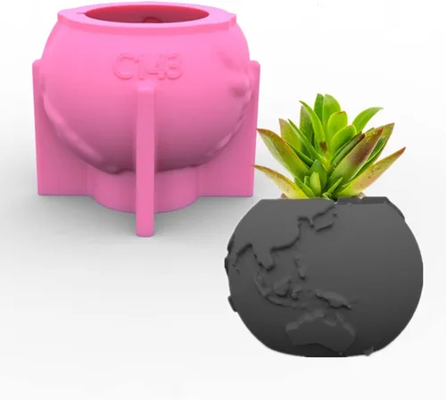 Miniatura 12 de Molde de Silicona para Maceta de Hormigón con Relieve de Búho, Molde para Plantas Suculentas, Portavelas de Arcilla, Vaso de Cemento