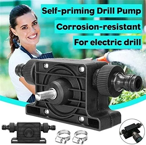 Miniatura 2 de Hosmide - Bomba de agua de vástago redondo de 0.315 in, bomba de taladro eléctrico portátil, bomba de transferencia autocebante, bomba de agua