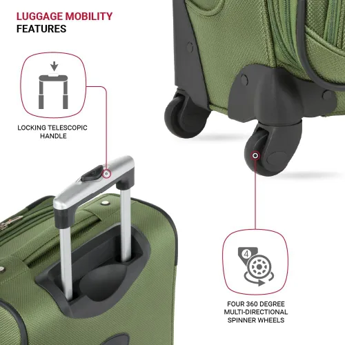 Miniatura 203 de SwissGear - Equipaje suave expandible Sion con ruedas, Negro