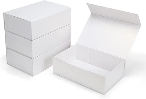 Miniatura 24 de Paquete de 4 Cajas de Regalo de 12x6x4 Pulgadas con Tapas de Cierre Magnético, Caja Negra Magnética para Boda, Propuesta de Padrinos y Damas