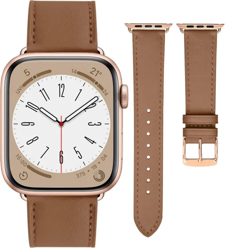 Miniatura 7 de Correas de cuero compatibles con Apple Watch Series para mujeres y hombres, correa de cuero genuino de repuesto para iWatch