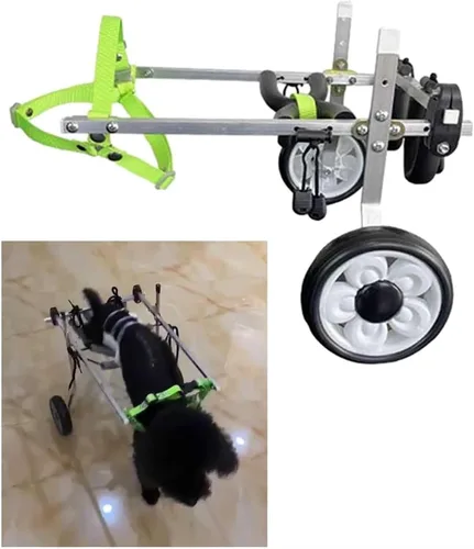 Adjustable Dog Wheelchair for Back Legs - Lightweight Aluminum Mobility Aid for Small/Medium Dogs - Pet Assistance Device for Disabled Dogs (Size S)