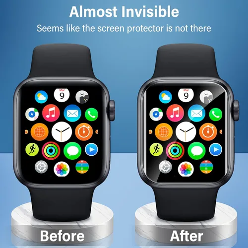 Miniatura 3 de Uyiton Protector de pantalla para Apple Watch Series 3/2/1 de 1.496 pulgadas, repuesto de grado militar, protector de pantalla de TPU para iWatch
