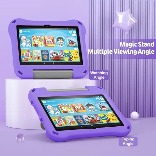 Miniatura 3 de Auorld - Funda ligera a prueba de golpes con asa para tableta 8 para niños (12ª generación, versión 2022/10ª generación, versión 2020), color morado
