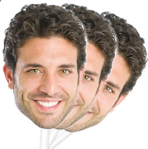 Miniatura 8 de Recortes de cabeza en un palo, abanicos personalizados para fotos de cara grande, accesorios de fotos para graduación, despedida de soltera