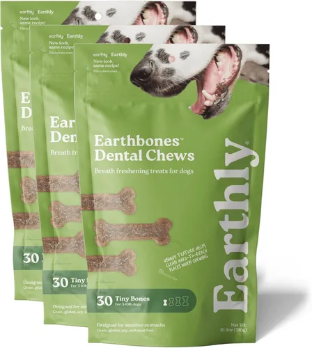 Earthbones Dental para perros pequeños, 90 unidades (3 unidades)
