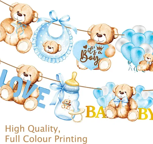 Miniatura 4 de Decoraciones de oso de peluche para baby shower, We Can Bearly Wait, decoraciones de fiesta de cumpleaños, guirnaldas y suministros temáticos de oso