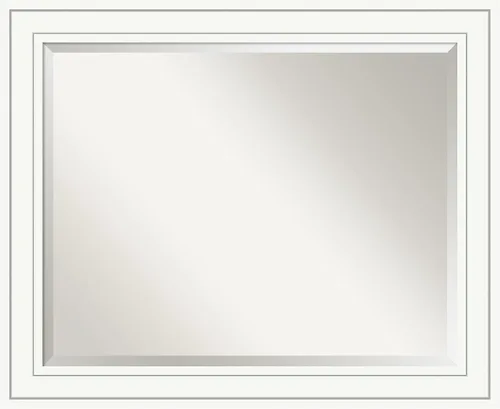 Miniatura 9 de Amanti Art - Espejo de baño blanco para sobre lavabo, espejo de tocador rectangular blanco de 25x21, marco de madera pequeño y casual, se cuelga