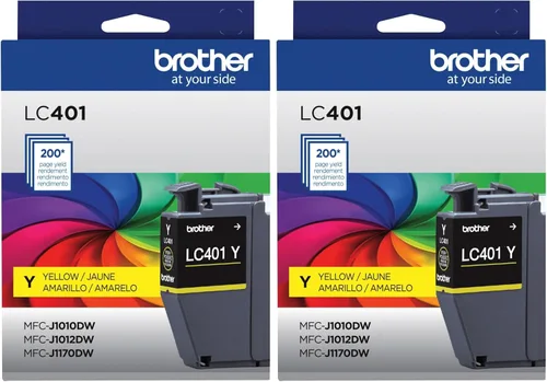 Brother Cartucho de tinta amarillo de rendimiento estándar LC401Y (2 unidades)