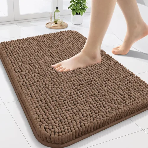 Miniatura 74 de Arotive Alfombras de baño de felpilla extrasuaves y absorbentes, de 24 x 16 pulgadas, lavables a máquina, parte trasera de goma antideslizante